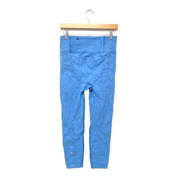 NWOT Sweaty Betty | Motion Jacquard 7/8 Workout Legging Regatta Blue - Picture 3 of 10